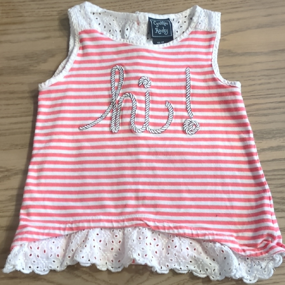🌞4/20$ Cynthia Rowley Pink and White Striped Tank Top